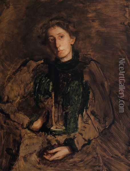 Portrait of Jennie Dean Kershaw Oil Painting - Thomas Cowperthwait Eakins