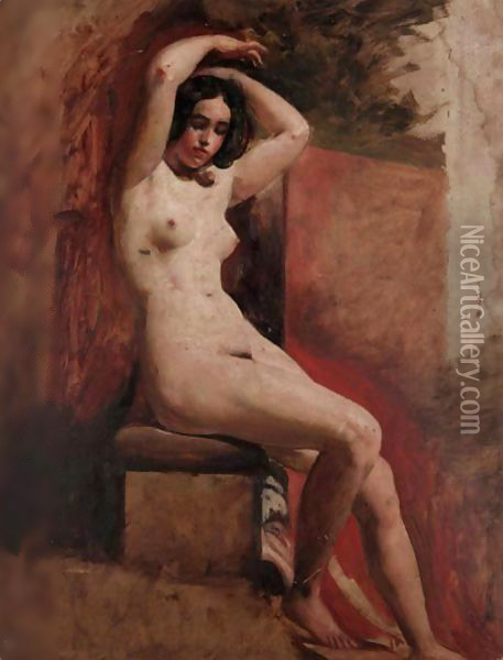 Seated Nude Oil Painting - William Etty