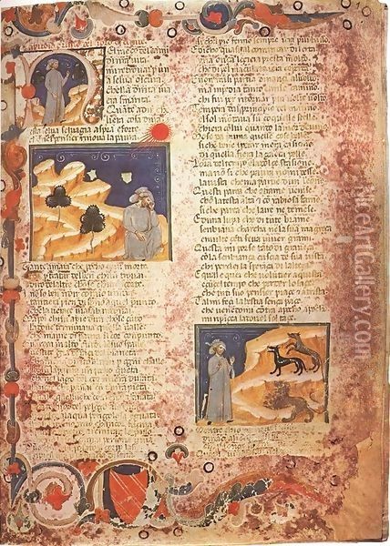 Dante Codex Oil Painting - Italian Miniaturist