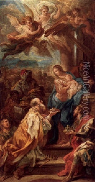The Adoration Of The Magi Oil Painting - Sebastiano Conca