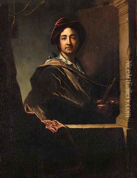 Portrait of the artist 2 Oil Painting - Hyacinthe Rigaud