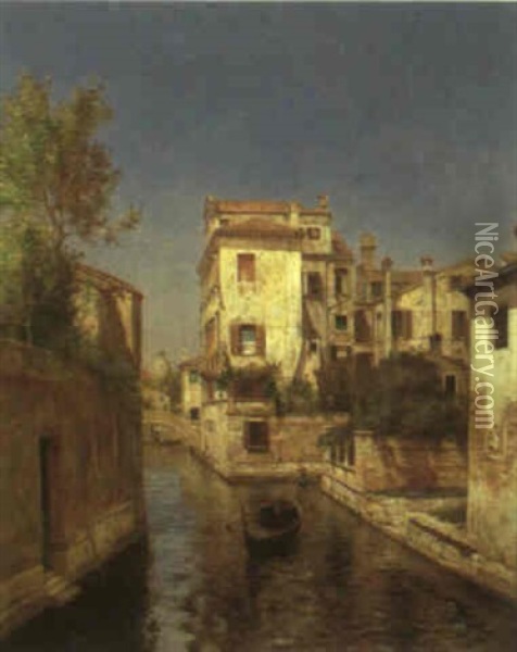 El Canal Oil Painting - Martin Rico y Ortega