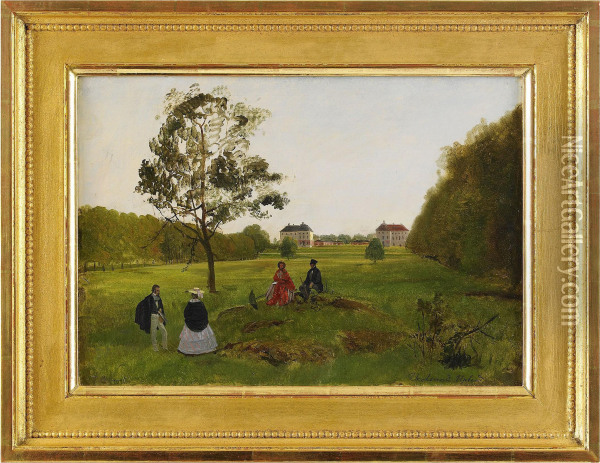 Herrskap Vid Ekolsunds Slott Oil Painting - Carl Stephan Bennet