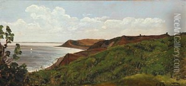 Klippeparti Fra Bornholm Oil Painting - Carl Frederik Peder Aagaard