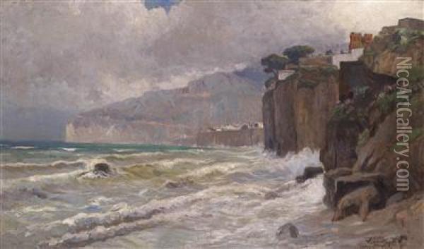View Of Sorrento Oil Painting - Eugen Karpathy