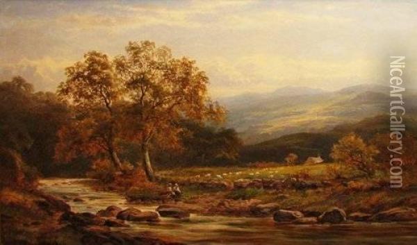 A View In Snowdonia Oil Painting - Albert E. Gyngell