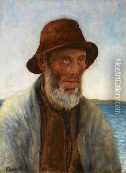 Fisker Olje Pa Lerret Oil Painting - Hans Olaf Heyerdahl