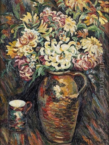 Bouquet De Fleur Oil Painting - Pierre Dumont