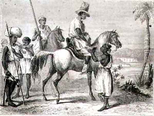 Peul and Malinke Indians in Senegal Oil Painting - Duvaux, Jules Antoine