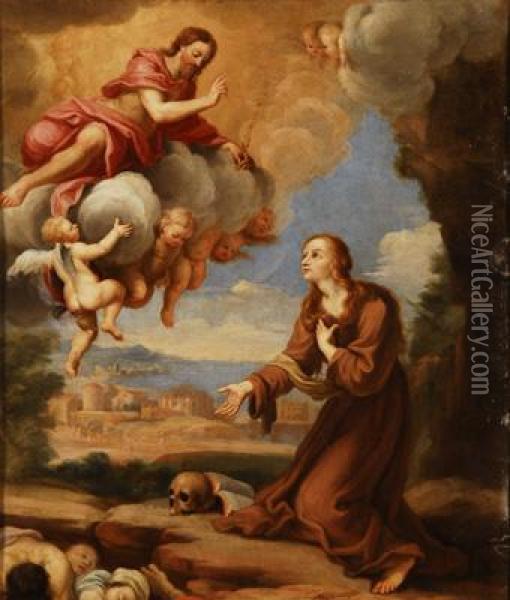 La Aparicion De Cristo A Santa Rosalia De Palermo Oil Painting - Pietro Del Po