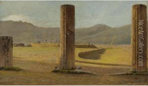 A View From Pompeii Oil Painting - Giuseppe de Nittis