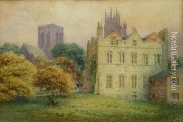 York With The Minster In The Background Oil Painting - George Fall