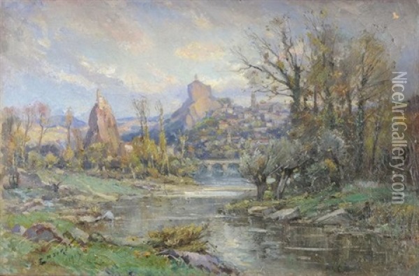 Le Puy (+ Soiree D'octobre A Saint Maurice-sur-loir; Pair) Oil Painting - Emile Noirot