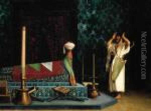 Prayer At The Sultan's Tomb Oil Painting - Jean-Leon Gerome
