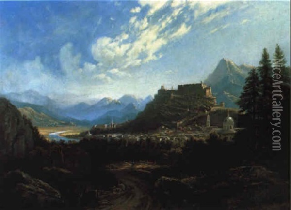 Ansicht Von Salzburg Oil Painting - Pieter Francis Peters