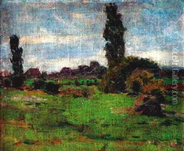 Landschaft Bei Besigheim Oil Painting - Gustav Schoenleber