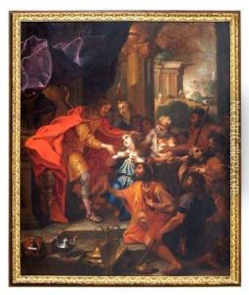 Giuseppe Accoglie I Parenti E I Fratelli In Egitto Oil Painting - Jean-baptiste Jouvenet