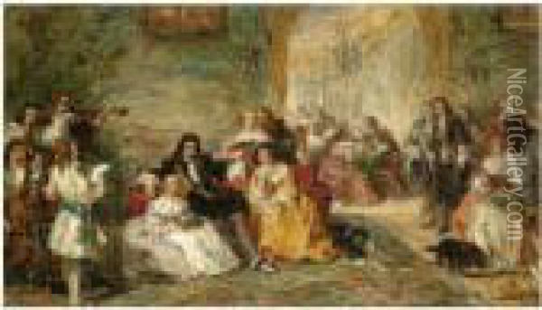 Study For The Last Sunday Of Charles Ii Oil Painting - William Powell Frith