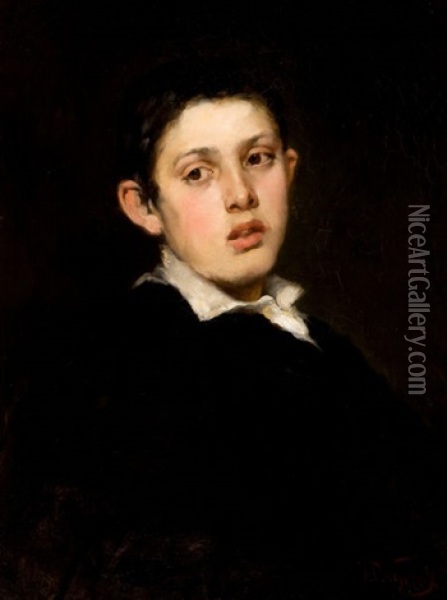 Portrait Of A Boy Oil Painting - Frederick Porter Vinton