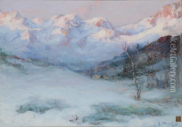 Valle Innevata Oil Painting - Giovanni Depetris