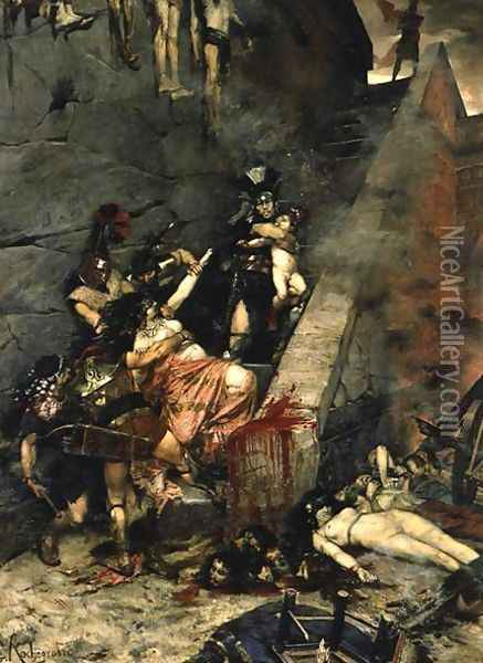 Andromache, 1883 Oil Painting - Georges Marie Rochegrosse