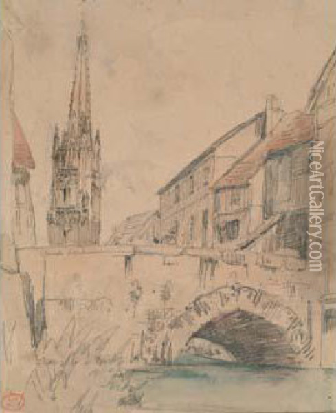 Pont A Rouen Oil Painting - Paul Huet