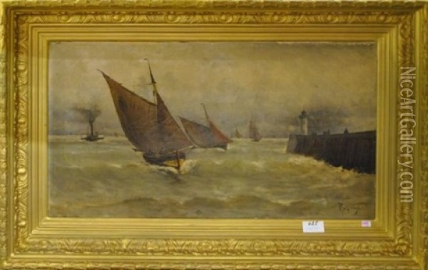 Mer Agitee Oil Painting - Henri Malfroy-Savigny