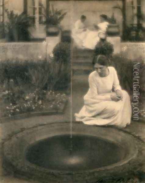 The Fountain Oil Painting - Clarence Henry White
