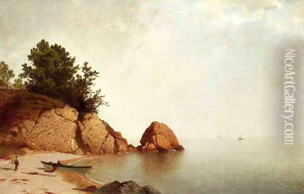 Beach at Beverly 1869-72 Oil Painting - John Frederick Kensett