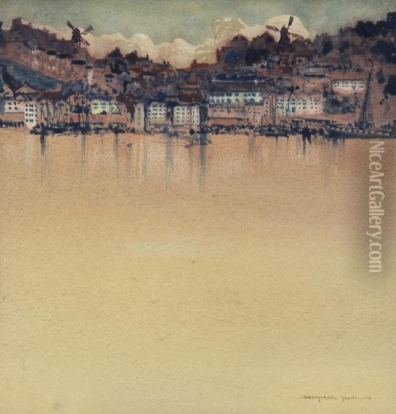 Coastal Village Oil Painting - William Blamire Young