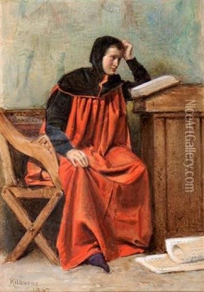 The Pensive Scholar Oil Painting - George Goodwin Kilburne