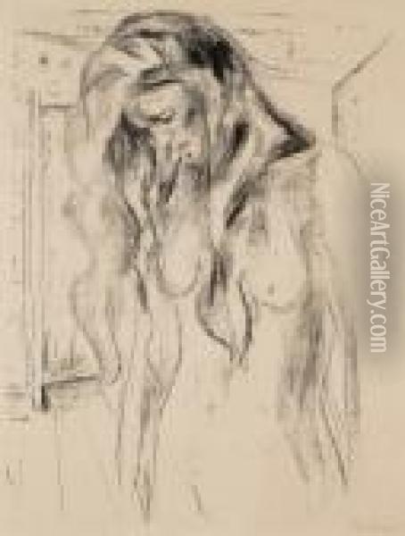 Young Woman Weeping Oil Painting - Edvard Munch