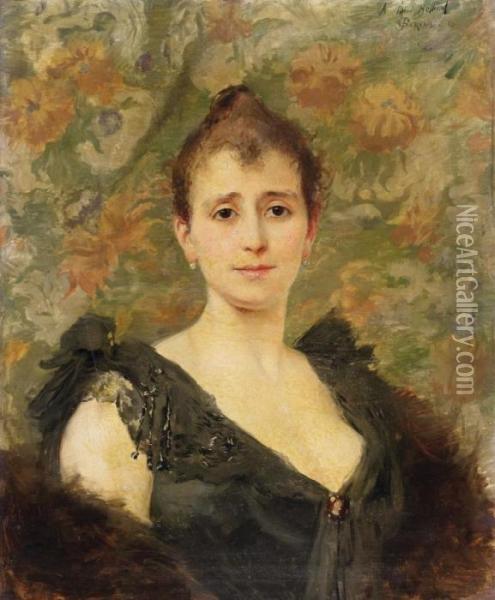 Portrait De Femme Oil Painting - Paul Jean Gervais