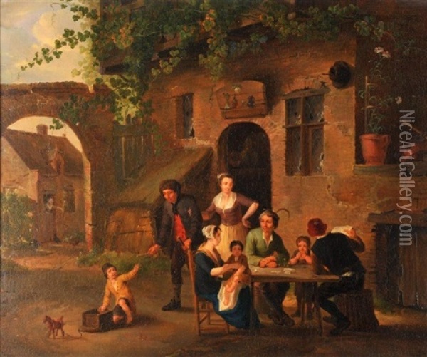 Scene De Taverne Oil Painting - Petrus Johann Van Regemorter