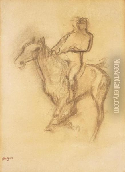 Cavalier
 Avec Le Cachet De L'atelier 'degas' (en Bas A Gauche; Lugt 658) Oil Painting - Edgar Degas