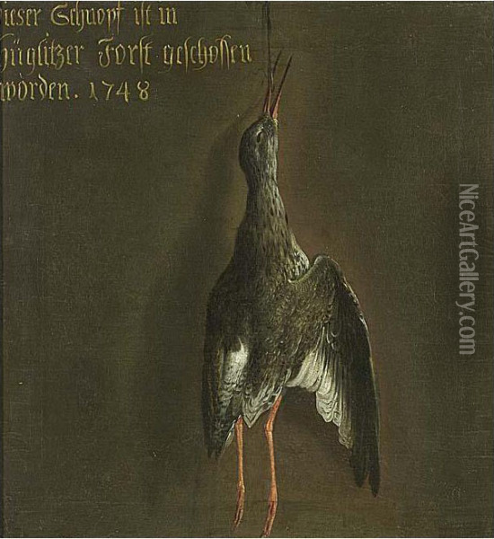 A Hunting Still Life With A Snipe Oil Painting - Heinrich Lihl