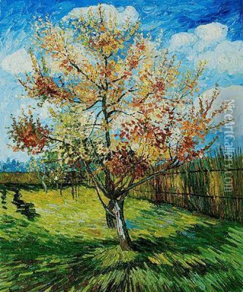 Pink Peach Tree In Blossom Oil Painting - Vincent Van Gogh