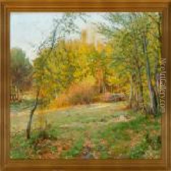 An Autumn Forest Glade Oil Painting - Viggo Christian Frederick Pedersen
