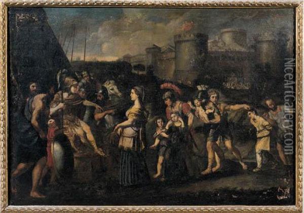 Timoclea Prigioniera Davanti Ad Alessandro Oil Painting - Domenico Zampieri (Domenichino)