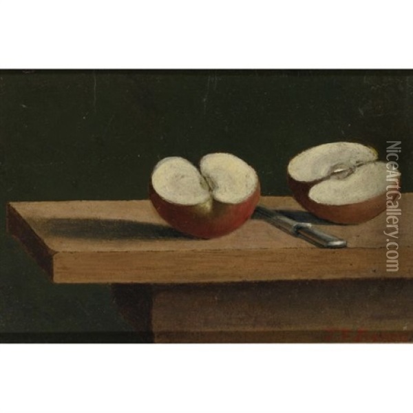 Knife And Apples Oil Painting - John F. Francis