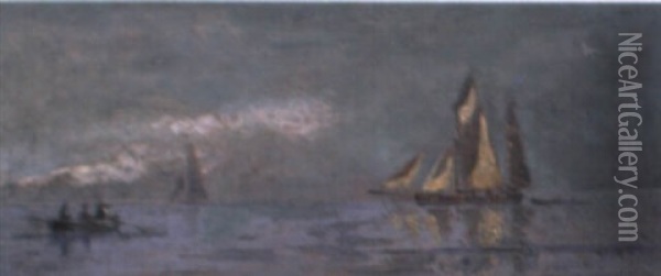 En Bad Ud For Skagen Strand Oil Painting - Holger Henrik Herholdt Drachmann