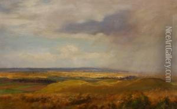 Storm Swept Landscape Oil Painting - Henry Mitton Wilson
