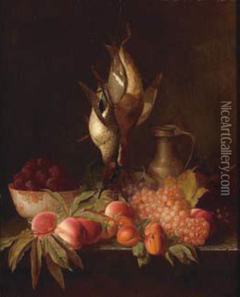 Nature Morte Aux Fruits Et Aux Canards Oil Painting - Antione Henault