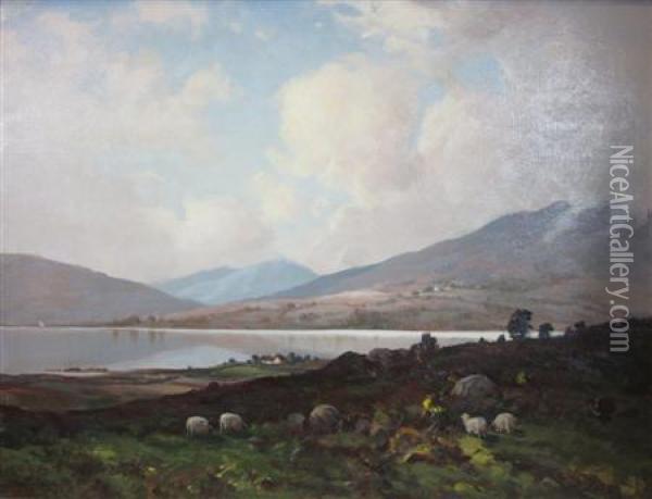 Lochside Landscape Oil Painting - Thomas, Tom Campbell