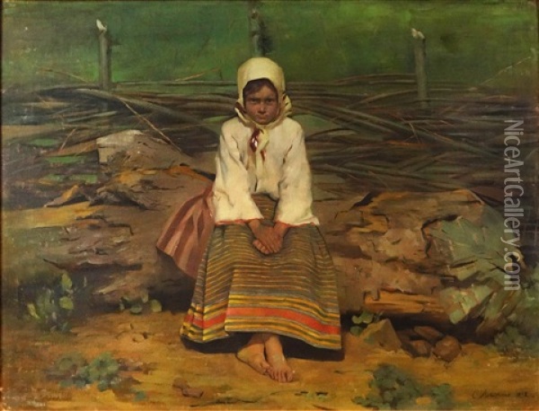 Country Girl Oil Painting - Constantin Artachino