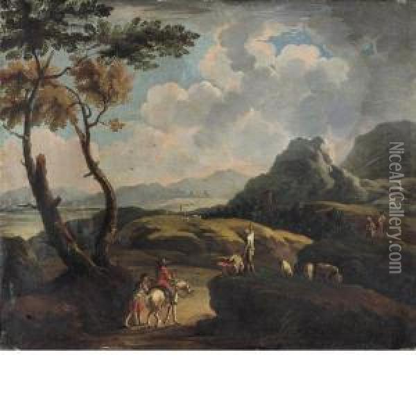 Paesaggio Montano Oil Painting - Domenico Bernardo Zilotti