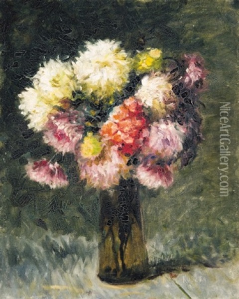 Still-life With Flowers Oil Painting - Jozsef Koszta