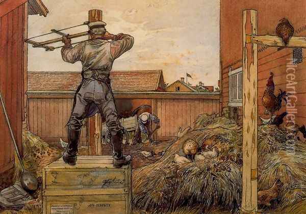 The Manure Pile Oil Painting - Carl Larsson