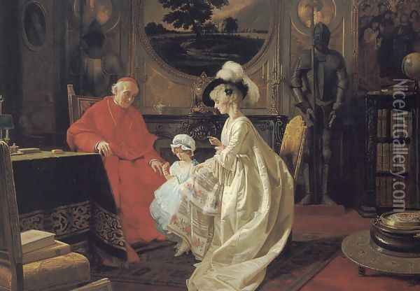 Baby's Birthday Oil Painting - Giuseppe Guidi