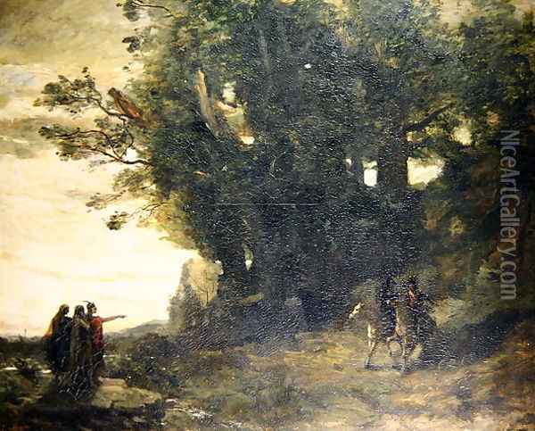 Macbeth and the Witches, 1858-59 Oil Painting - Jean-Baptiste-Camille Corot